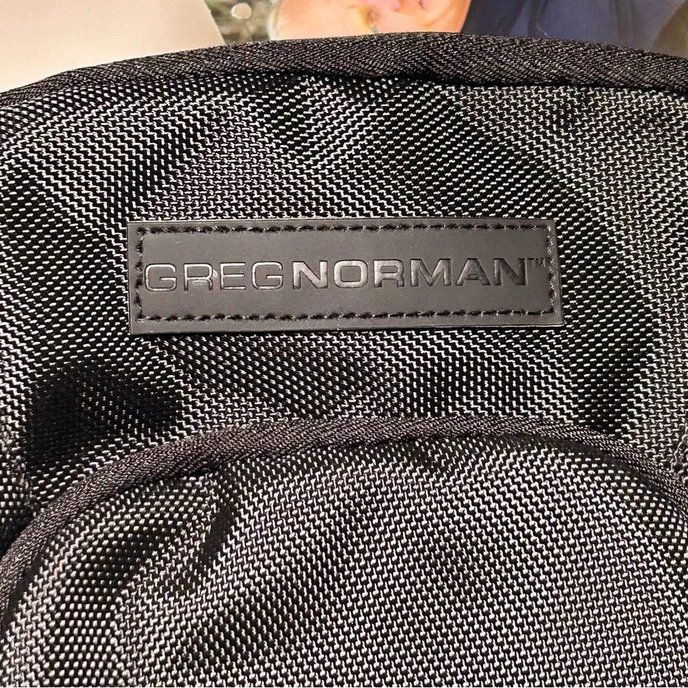 Greg Norman Collection Black Men's Travel Golf Shoe Bag with Shoulder Strap NEW